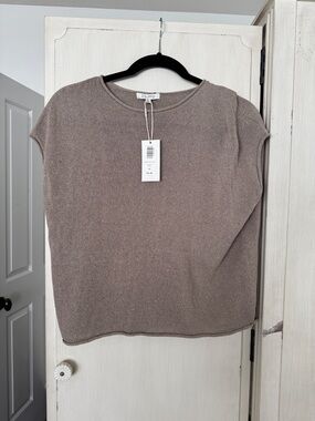 Z Supply Taupe Cap Sleeve Knit Top